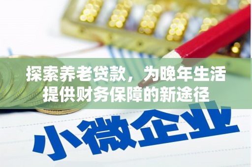 巴楚探索养老贷款，为晚年生活提供财务保障的新途径