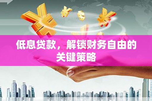 巴楚低息贷款，解锁财务自由的关键策略