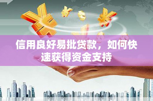 巴楚信用良好易批贷款，如何快速获得资金支持