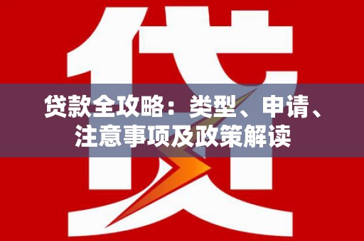 巴楚贷款全攻略：类型、申请、注意事项及政策解读